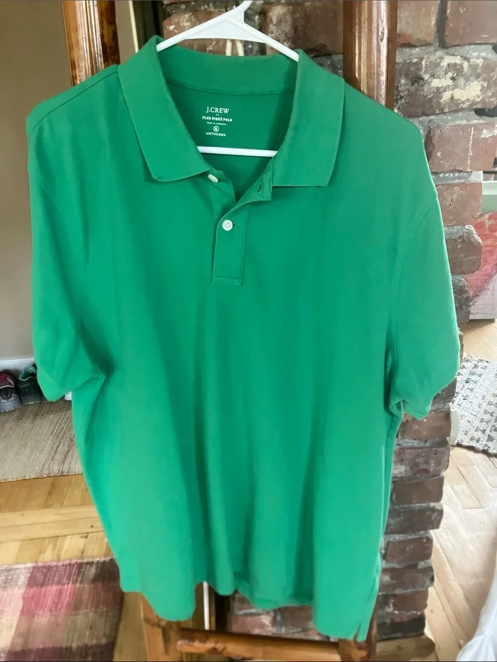 J. Crew Men's Untucked Bright Green Polo Shirt Size XL